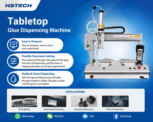 Últimos blogs da empresa sobre New HS-D4221 Tabletop Potting Machine Released for PCB, Automotive & Consumer Electronics Precision Gluing
