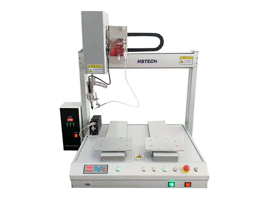 Bom preço. Máquina de solda automática robótica de mesa dupla de 5 eixos com sistema de filtro de purificação de fumaça on-line