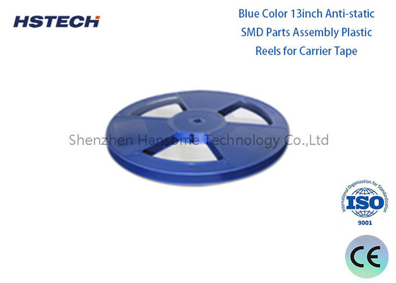 Reels de plástico SMD azul personalizáveis de 13 polegadas para luz LED e componentes eletrônicos