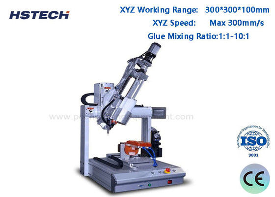 Bom preço. 4 eixos AB Máquina de distribuição de cola com 300*300*100 mm de alcance de trabalho ±0,02 mm de precisão de repetição e relação de mistura de cola 1:1-10:1 on-line