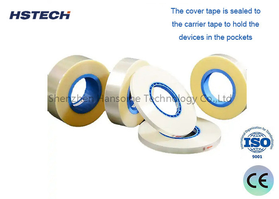 Bom preço. Material PET transparente de vedação a quente, pressão de vedação de 0,2 MPa, largura 9,3 mm SMD Componente de fita de cobertura de contador on-line
